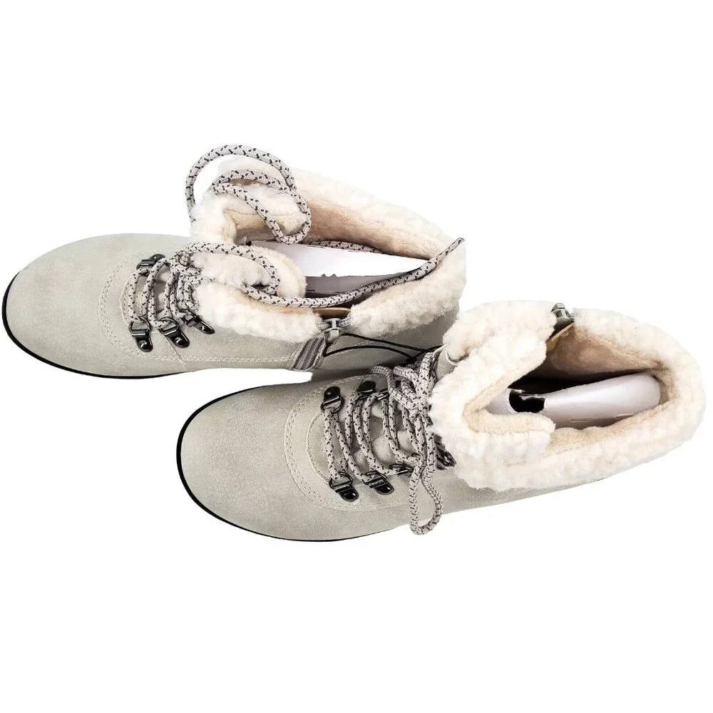 Jsport 6 Boots Faux Fur Shearling Winter Outdoor Weather Lug Chunky Snow Shoes